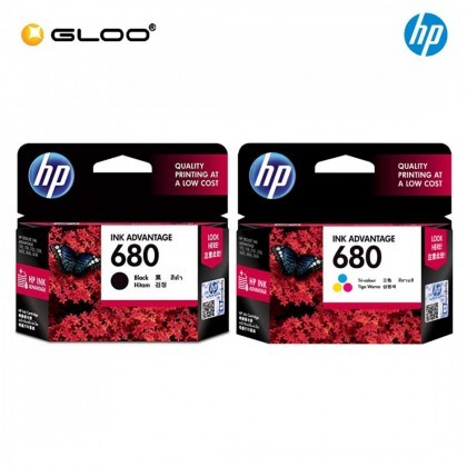 HP 680 Black + 680 Tri-color Original Ink Cartridge Set